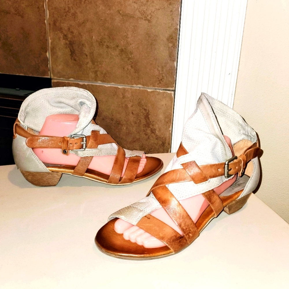 MIZ MOOZ Verona Collection Hercegovina Gladiator Slouchy Buckle Heel Sandals